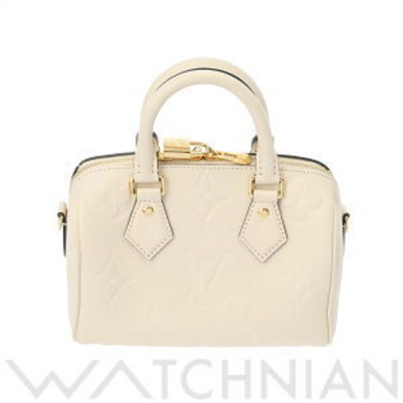 Louis Vuitton Empreinte Speedy Bandouliere Creme Leather Handbag Bag - Picture 1 of 9